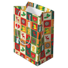 Sacola Para Presentes Média Padrão de Filtro de Natal