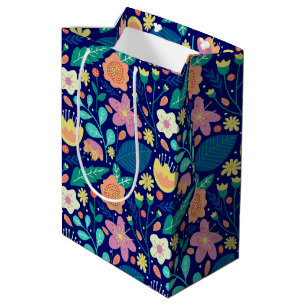 Sacola Para Presentes Média Padrão de flores de primavera, colorido, bonito