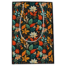 Sacola Para Presentes Média Padrão de Flores Exóticas Florais