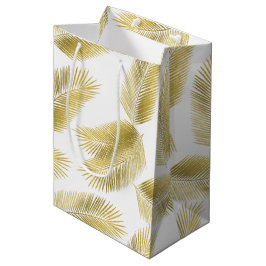 Sacola Para Presentes Média Padrão de Folhas de Folha de Ouro