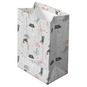 Sacola Para Presentes Média Padrão de Gatos de Choque em Cuta