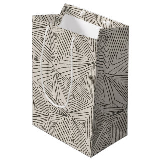 Sacola Para Presentes Média Padrão de Geometria de Linha Boêmia