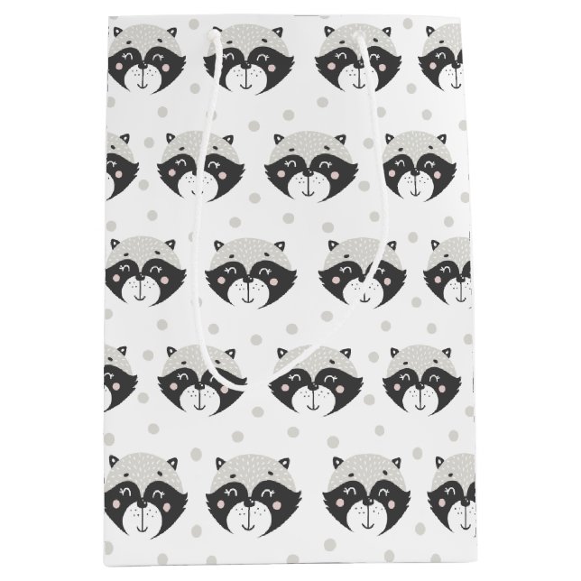 Sacola Para Presentes Média Padrão de guaxinim (Frente)