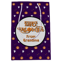 Sacola Para Presentes Média Padrão de Halloween e mensagem assustadora