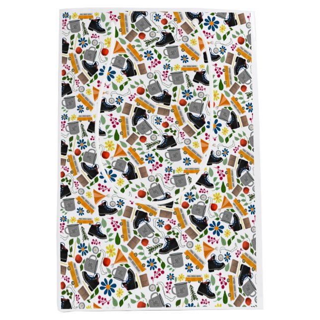 Sacola Para Presentes Média Padrão de Hiperligação Sísica Ditzy | Folk Art Out (Frente)