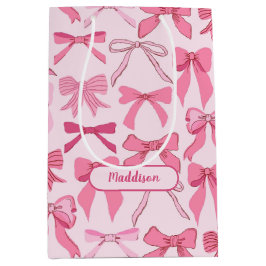 Sacola Para Presentes Média Padrão de Laços Rosa Charmoso para Meninas