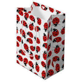 Sacola Para Presentes Média Padrão de Ladybug Vermelho Cute