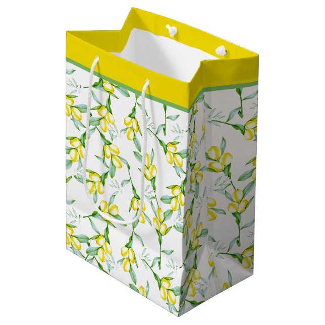Sacola Para Presentes Média Padrão de limões (Frente inclinada)