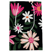 Padrão de margarida rosa e branca