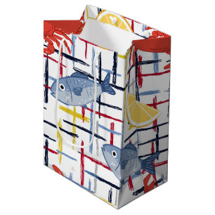 Sacola Para Presentes Média Padrão de Mercado de Frutos do Mar Mediterrâneo (1
