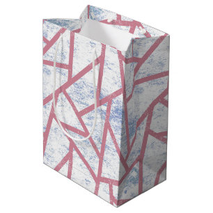 Sacola Para Presentes Média Padrão de mosaico rosa e azul