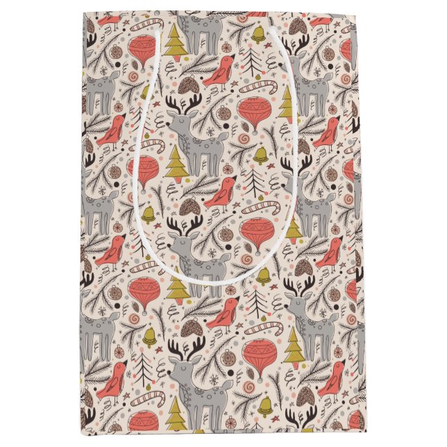 Sacola Para Presentes Média Padrão de Natal (Frente)