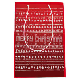 Sacola Para Presentes Média Padrão de Natal Feliz e Feliz