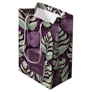 Sacola Para Presentes Média Padrão de Natal Verde Roxo nº 29 ID1009