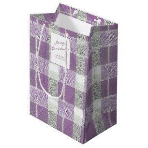 Sacola Para Presentes Média Padrão de Natal Verde Roxo nº 7 ID1009