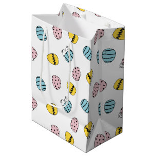 Sacola Para Presentes Média Padrão de Ovos de Páscoa de Snoopy
