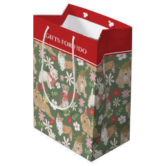 Sacola Para Presentes Média Padrão de Papéis de Natal