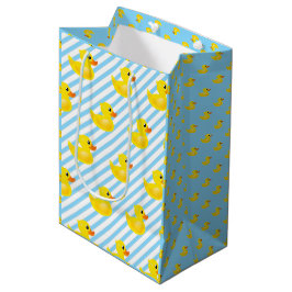 Sacola Para Presentes Média Padrão de Pato de Borracha Amarelo Kawaii