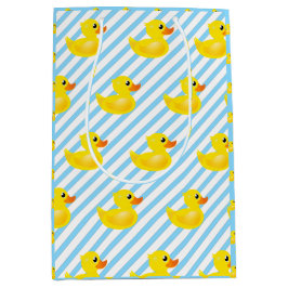 Sacola Para Presentes Média Padrão de Pato de Borracha Amarelo Kawaii