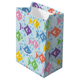 Sacola Para Presentes Média Padrão de Peixes Coloridos no Oceano