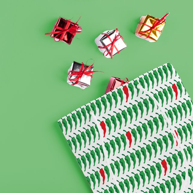 Sacola Para Presentes Média Padrão de Pepper Vermelho e Verde do Chile (Criador carregado)