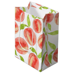 Sacola Para Presentes Média Padrão de Pêssego de Aquarela