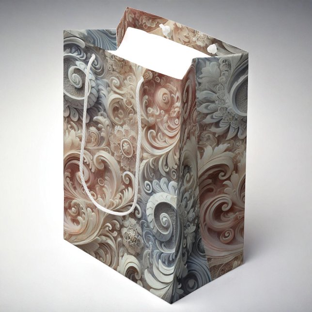 Sacola Para Presentes Média Padrão de rendas de Pastel de gradiente elegante (Criador carregado)