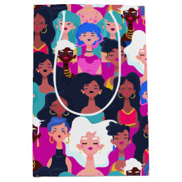 Sacola Para Presentes Média Padrão de rosto feminino