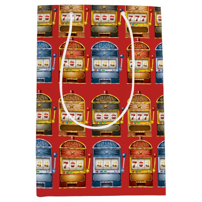 Sacola Para Presentes Média Padrão de Slots Retro (Frente)