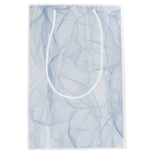 Sacola Para Presentes Média Padrão de Sombra Azul (Frente)