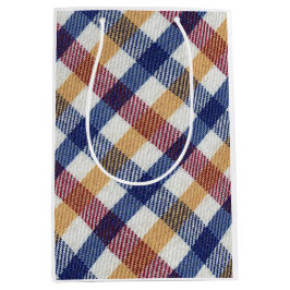 Sacola Para Presentes Média Padrão de Tartan multicolorido