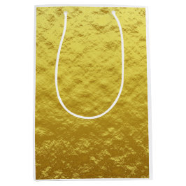 Sacola Para Presentes Média Padrão de Textura Dourada (Brilho Luxuoso do Ouro)