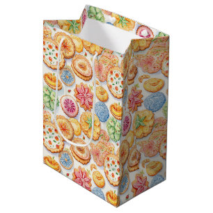 Sacola Para Presentes Média Padrão de tiled de festa de biscoito bonito