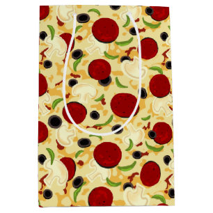 Sacola Para Presentes Média Padrão de Tópicos de Pizza