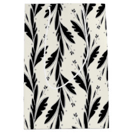 Sacola Para Presentes Média Padrão Decorativo de Vinhas Negras