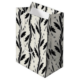 Sacola Para Presentes Média Padrão Decorativo de Vinhas Negras