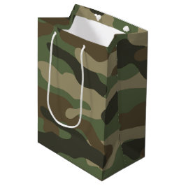Sacola Para Presentes Média Padrão do Exército Verde Camo de Camuflagem