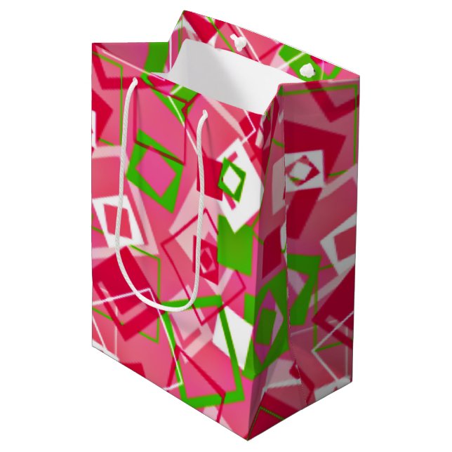 Sacola Para Presentes Média Padrão dos quadrados retrorreflectores (Frente inclinada)