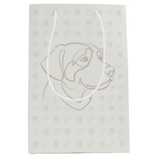 Sacola Para Presentes Média Padrão Dourado Retriever