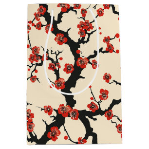 Sacola Para Presentes Média Padrão Elegante De Flor De Cereja Sem Costura (1)