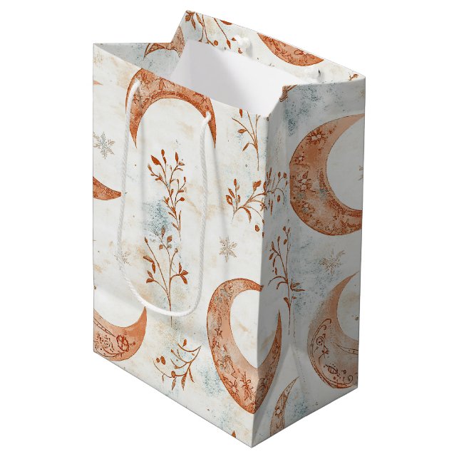 Sacola Para Presentes Média Padrão Floral Celestial (3) (Frente inclinada)