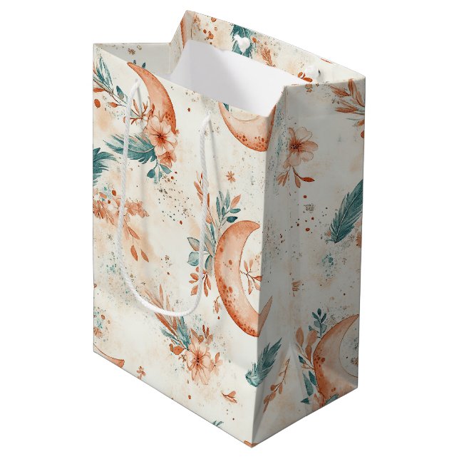 Sacola Para Presentes Média Padrão Floral Celestial (4) (Frente inclinada)