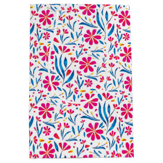 Sacola Para Presentes Média Padrão Floral de Uplifting por Aquarela