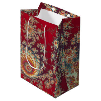 Sacola Para Presentes Média Padrão Floral Espiral