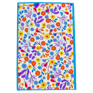 Sacola Para Presentes Média Padrão Floral Exótico Colorido-23146