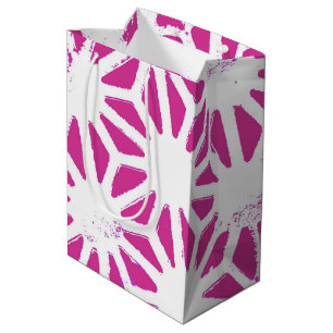 Sacola Para Presentes Média Padrão geométrico de Fuchsia