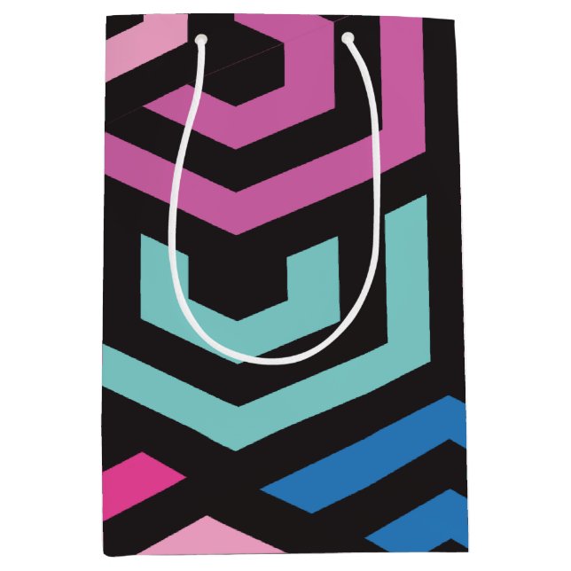 Sacola Para Presentes Média Padrão Geométrico do Hexágono (Frente)