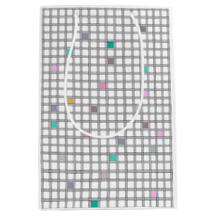 Sacola Para Presentes Média Padrão geométrico multicolor verificado