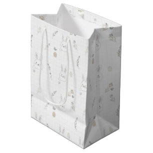 Sacola Para Presentes Média Padrão Minimalista de Coelhinho de Páscoa Pastel d