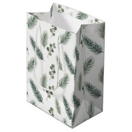 Sacola Para Presentes Média Padrão Minimalista de Pinheiro de Natal, Estilo Es